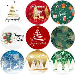 Joyeux Noƫl French Merry Christmas Stickers Labels Decorative Stickers Wrapping Gift Box Label Xmas Deer New Year Labels