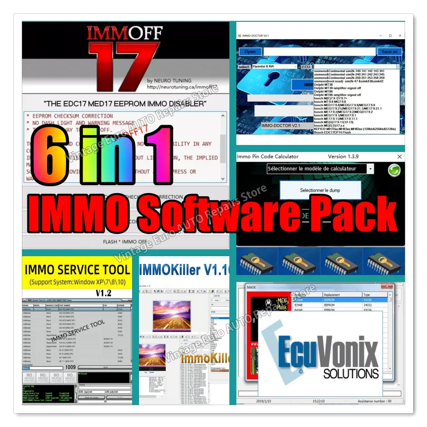 

IMMO OFF software pack immoff 17 IMMO doctor V2.1 IMMO service tool Pin Code Calculator IMMO Universal Decoding 3.2 ImmoKiller