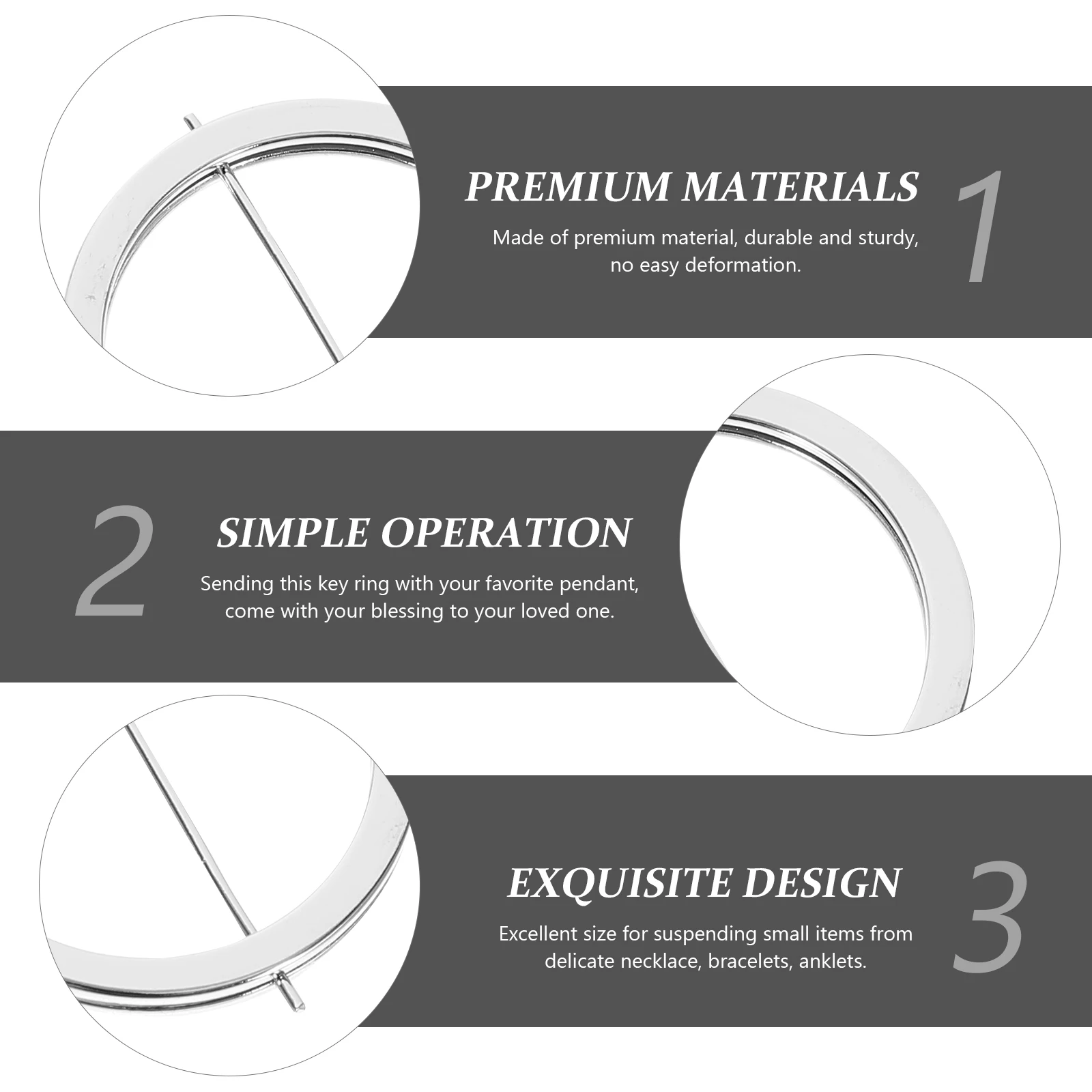 

20 Pcs Keychain Ornaments Metal Keyring Holder Rings Small Pendant Zinc Alloy Accessories