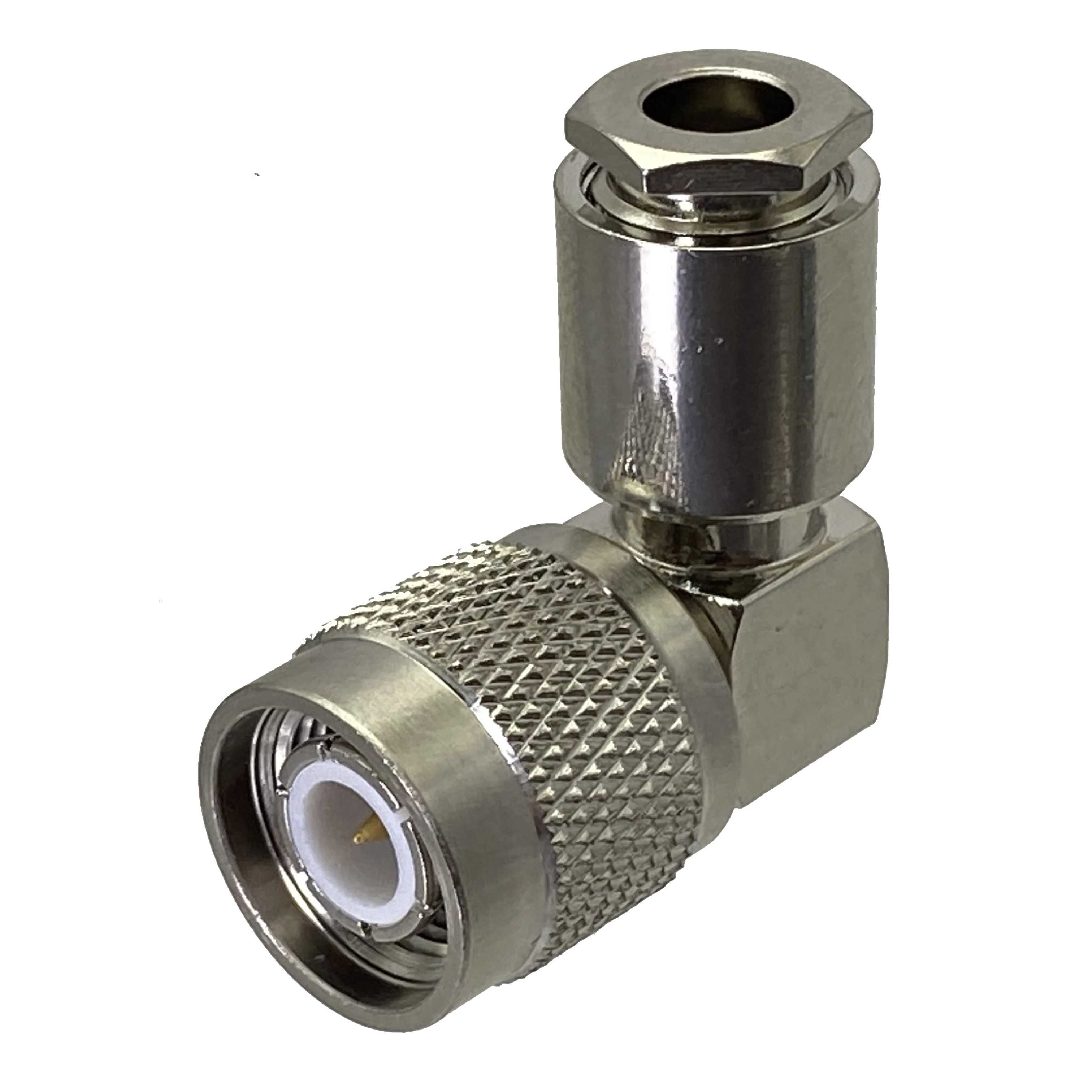 1PCS Connector TNC male plug clamp RG58 RG142 LMR195 RG400 cable right angle Wire Terminals Straight Brass