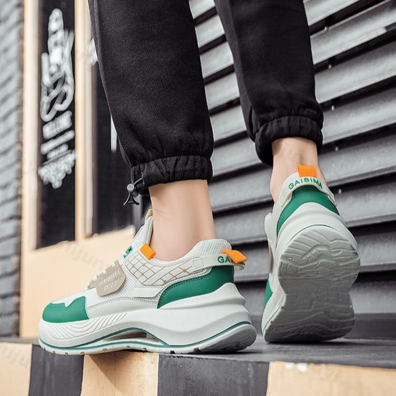 

Мужские кроссовки, весенне-осенние студенческие дышащие повседневные кроссовки с сеткой, модная удобная вулканизированная обувь на мягкой подошве со шнуровкой