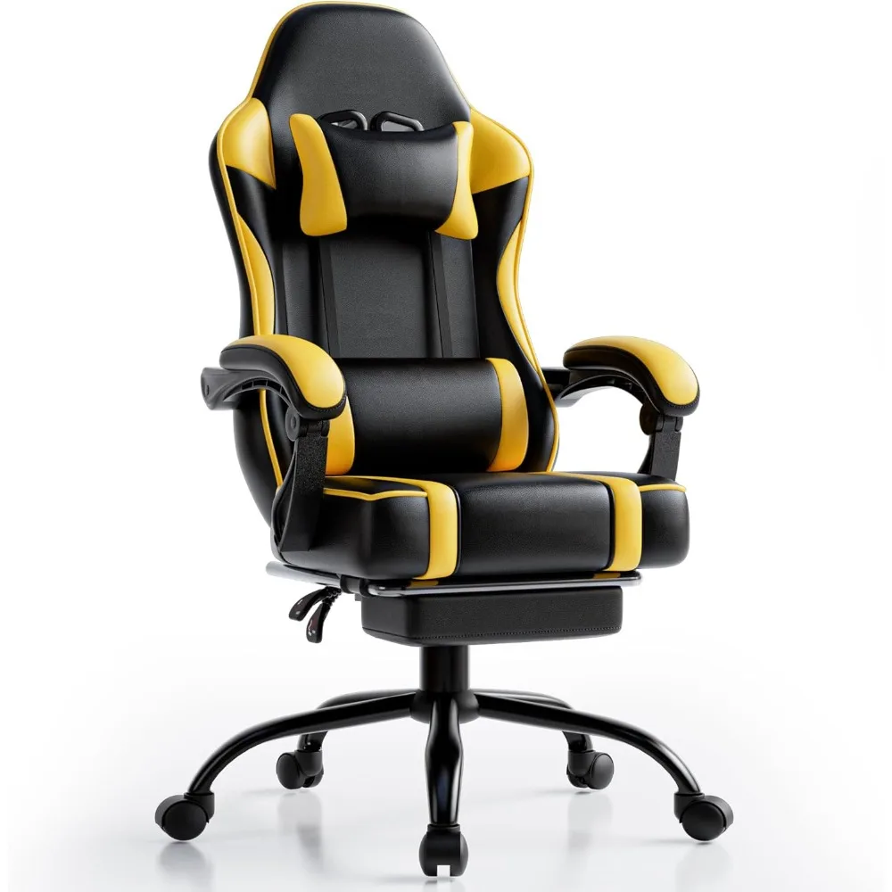 

Office Desk Chair with Footrest, Wide Computer Chair for Heavy People, E-Sports Video Game Chairs for Adults