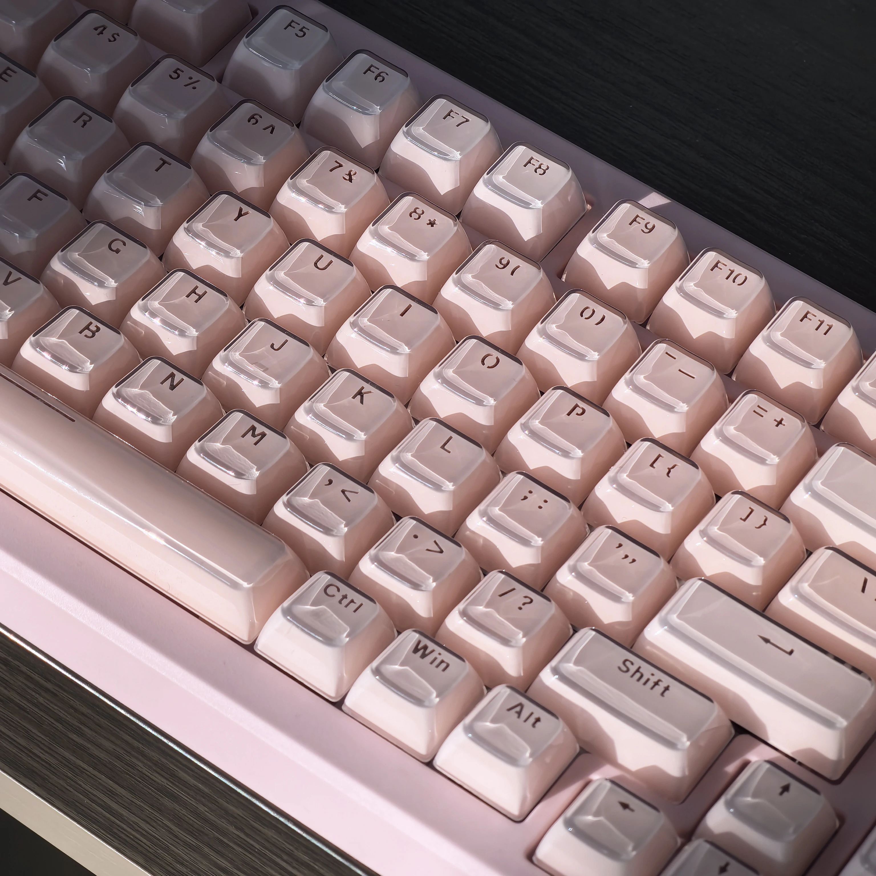 Pink Jelly Keycap Alice Layout Keycap Crystal 135 teclas Pc Translúcido Teclado Key Cap Ansi/Iso Layout Eom Altura