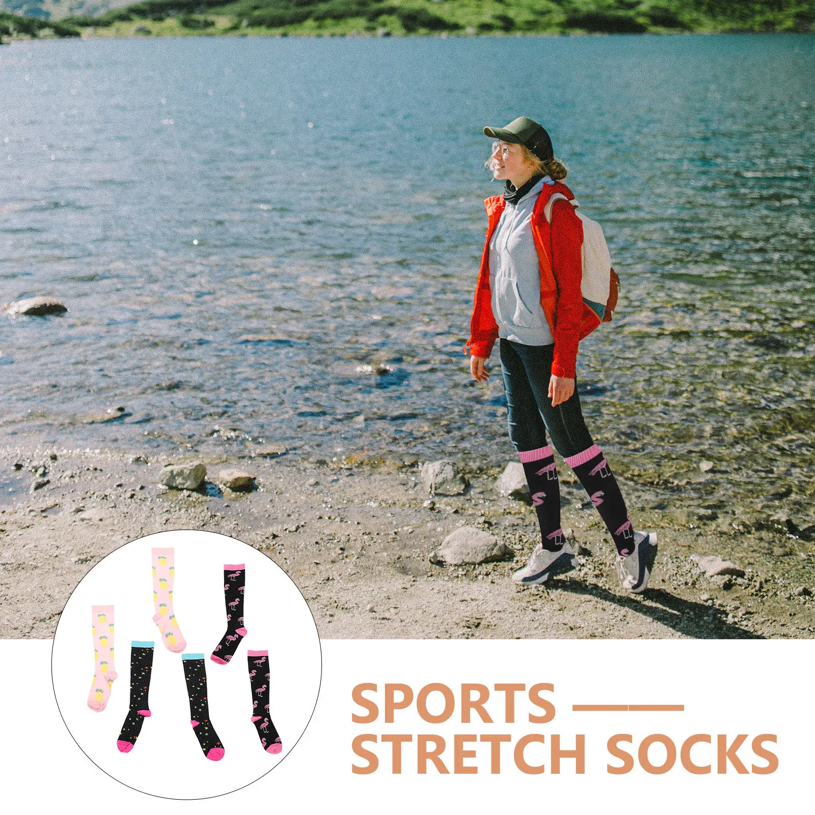 

3 пары компрессионных носков, приятные для кожи, гибкие носки с поддержкой ног для бега, кемпинга, альпинизма, повседневной носки