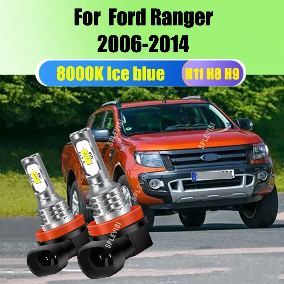 H11 H9 H8 LED Ice Blue Front Fog Lamp 12v  an exceptional replacement for factory bulbs For Ford Ranger 2006 2007 2008 2009-2014