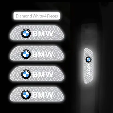 4PCS 자동차 도어 스티커 안전 경고 반사 마크 BMW 성능 F25 F26 F15 F16 E90 E91 E92 E60 E84 G22 G32 F13 F36 G30