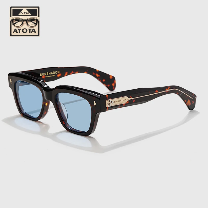 

Fashion Square SFELLINI Sunglasses Men's Brand Handmade Acetate Tortoiseshell Color Outdoor UV400 Women's Protective SUN GLASSES