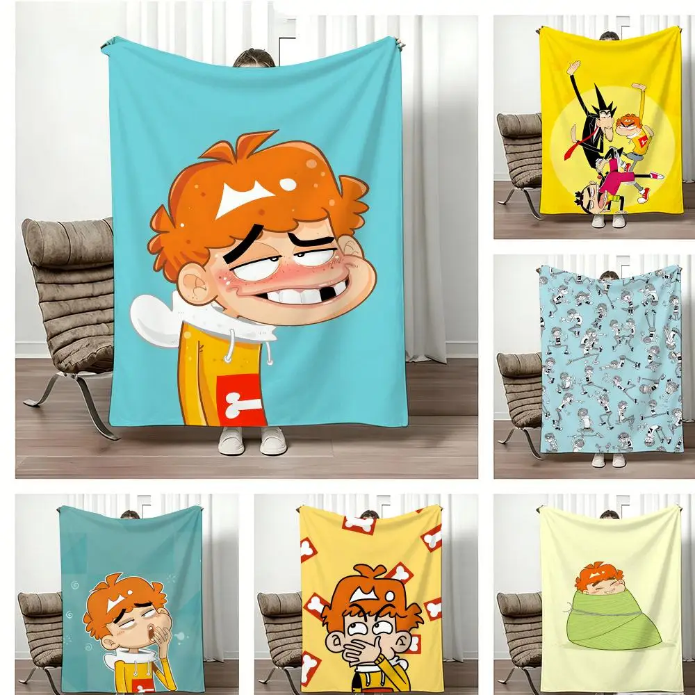 Cartoon Figure A-A ShuaiS Throw Lightweight 240g Flannel Blanket Soft Skin-friendly for Summer Cooling