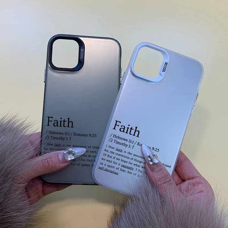 Jesus Faith Quotes Silver Lazer Phone Case Cover for iPhone 15 14 13 12 11 Pro Max XR 7 Plus Case Best Gift for Religion Friend