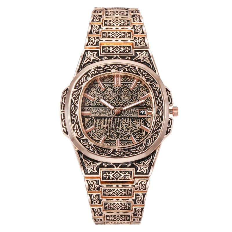 Fashion Luxury Brand Vintage Men Quartz Watches Flower Pattern Carving Wristwatch Erkek Kol Saati Męski Zegarek часы ساعة يد