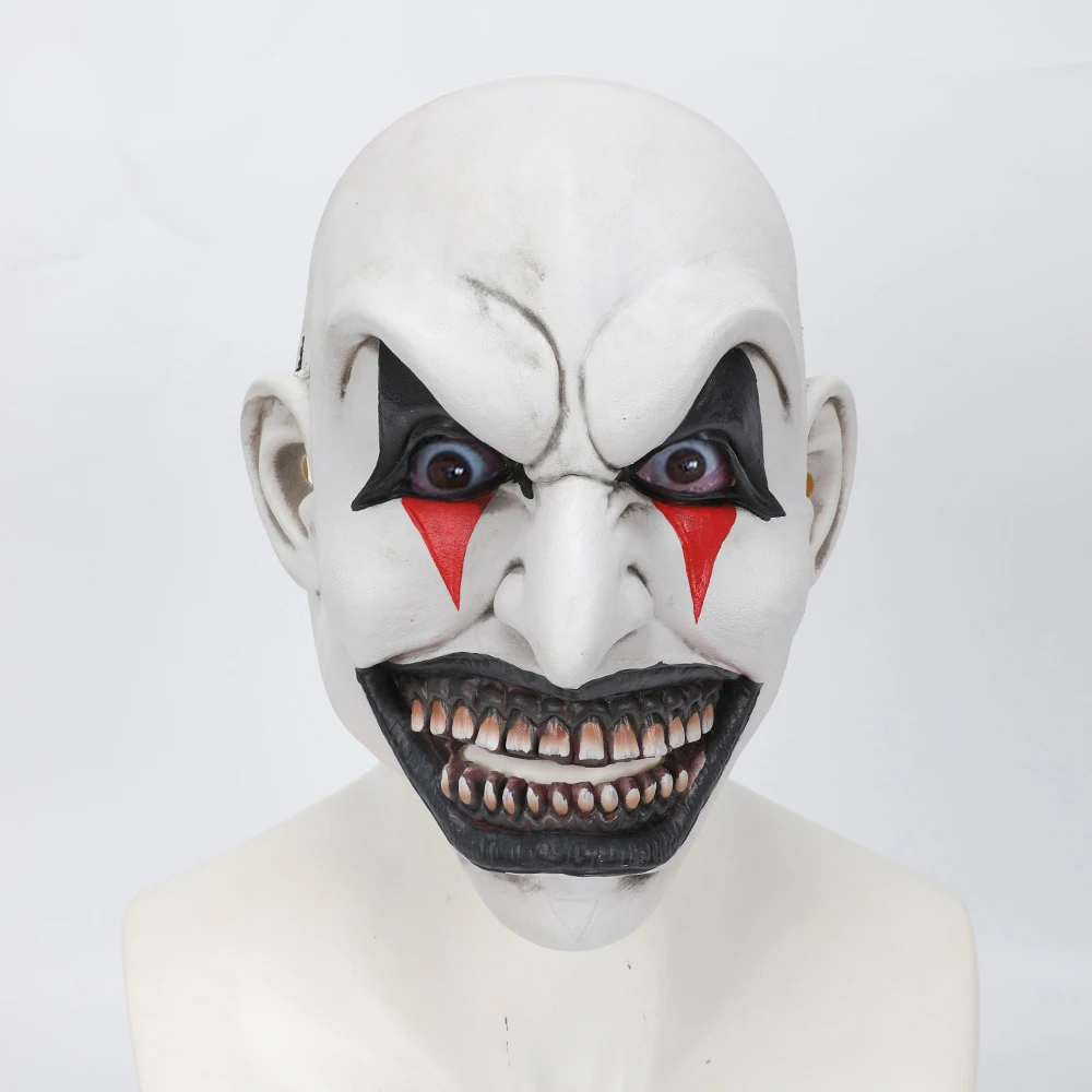 

Movie The Jester Joker Mask Cosplay Horror Clown Latex Helmet Black Hat Halloween Carnival Purim Party Costume Props Gifts
