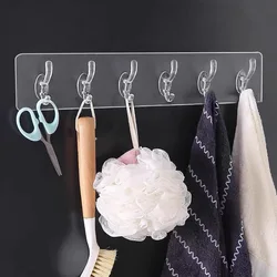 Crochets muraux en acier inoxydable pour vêtements et chapeaux, adhésifs de bain, aucune proposition, aucune trace, évaluation murale, 1 pièce, 6 crochets