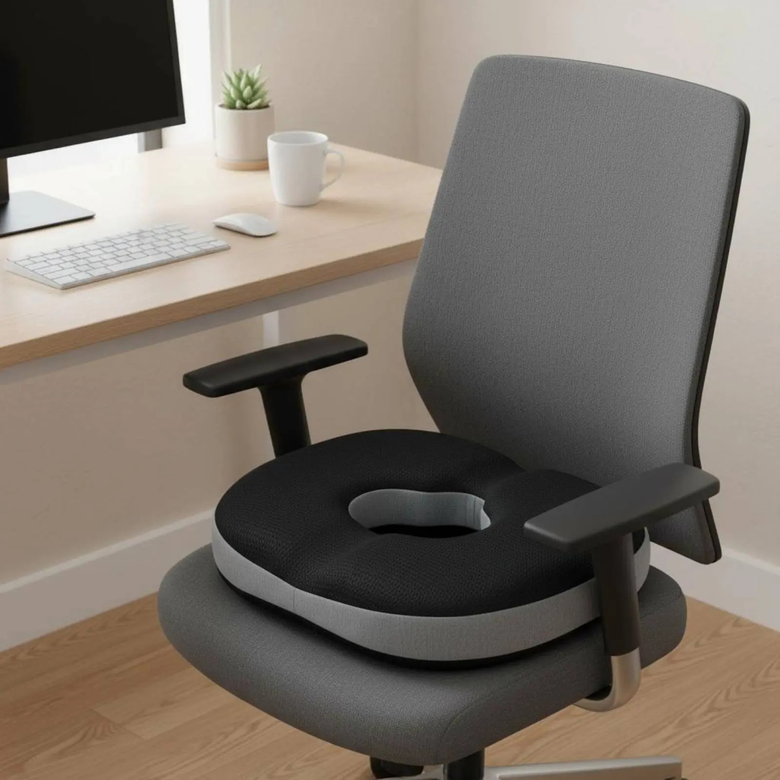 

Donut Pad Ergonomic Design Donut Pillow Coccyx Pad Breathable Material Chair Pad Promotes Good Posture for Car