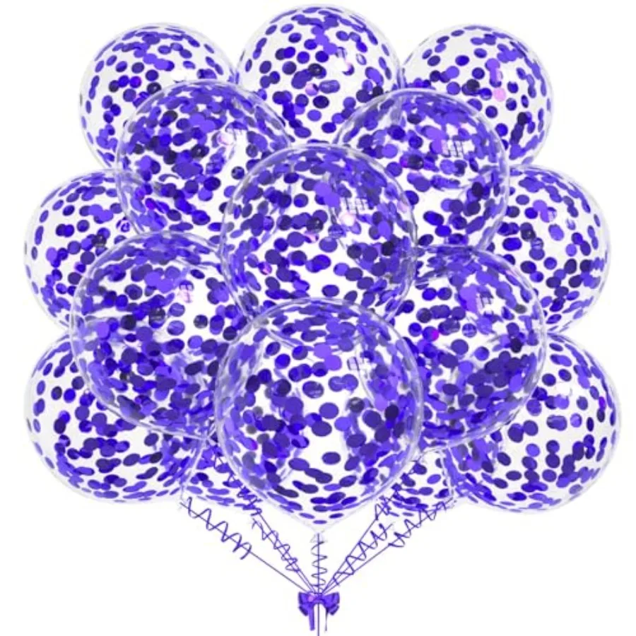 

50pcs Foil Confetti Balloons, 12 inch Latex Balloon with Confetti Inside for Birthday Family Party Wedding Party Baby Shower De
