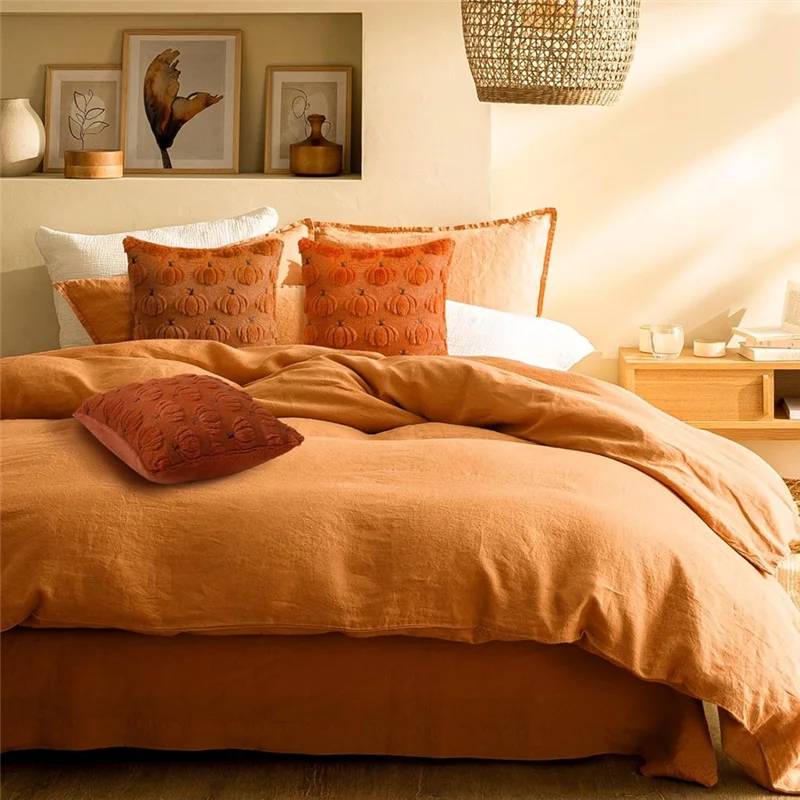 خريف الخريف الحصاد الضخ لأغطية وسائد رمي الزخرفية ، أغطية الوسائد المطرزة ثلاثية الأبعاد لعيد الشكر-AC08 #3