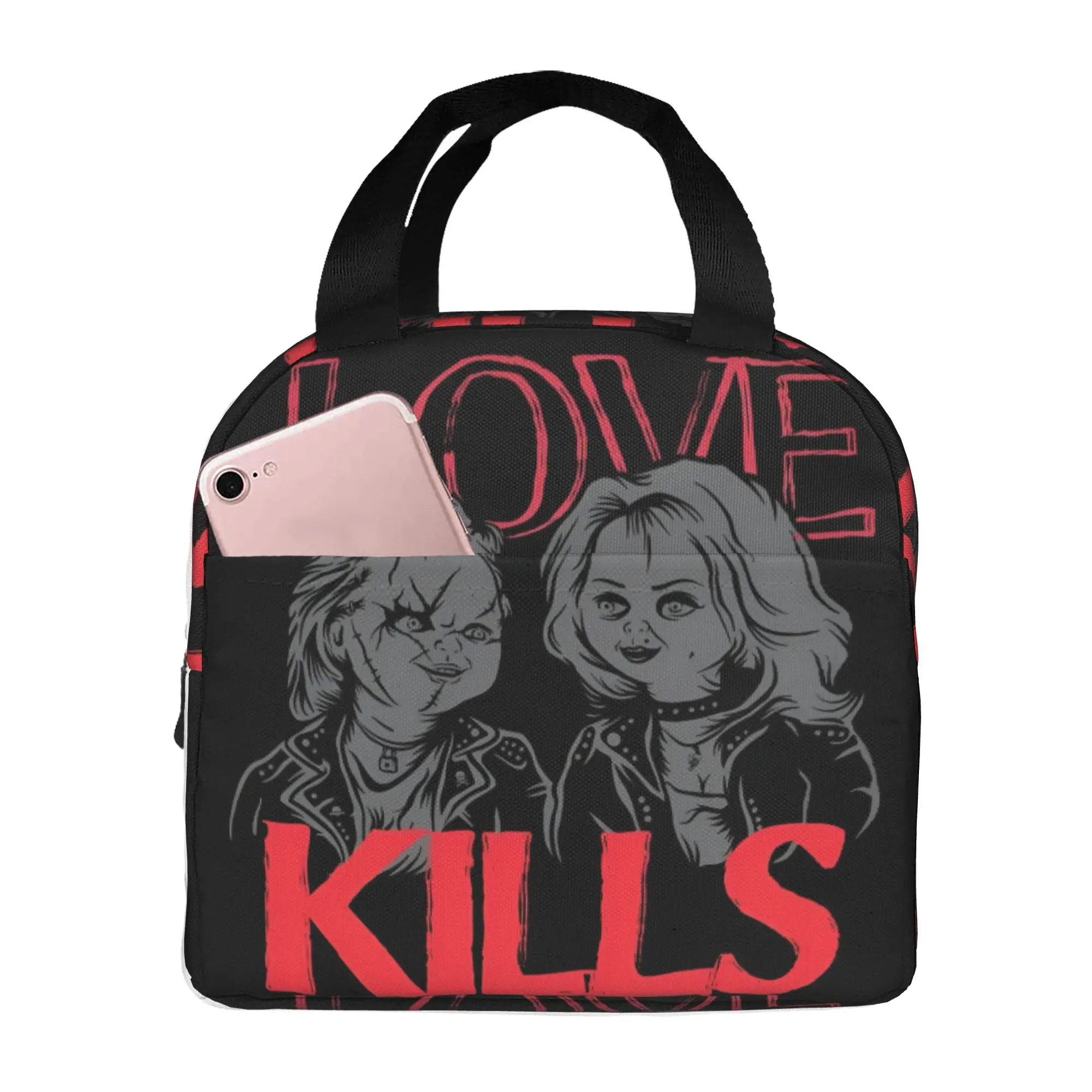 B-Brides of Chuckys Lunch Bag Men Women Horror Movie Cooler Thermal Insulated Lunch Boxes for School