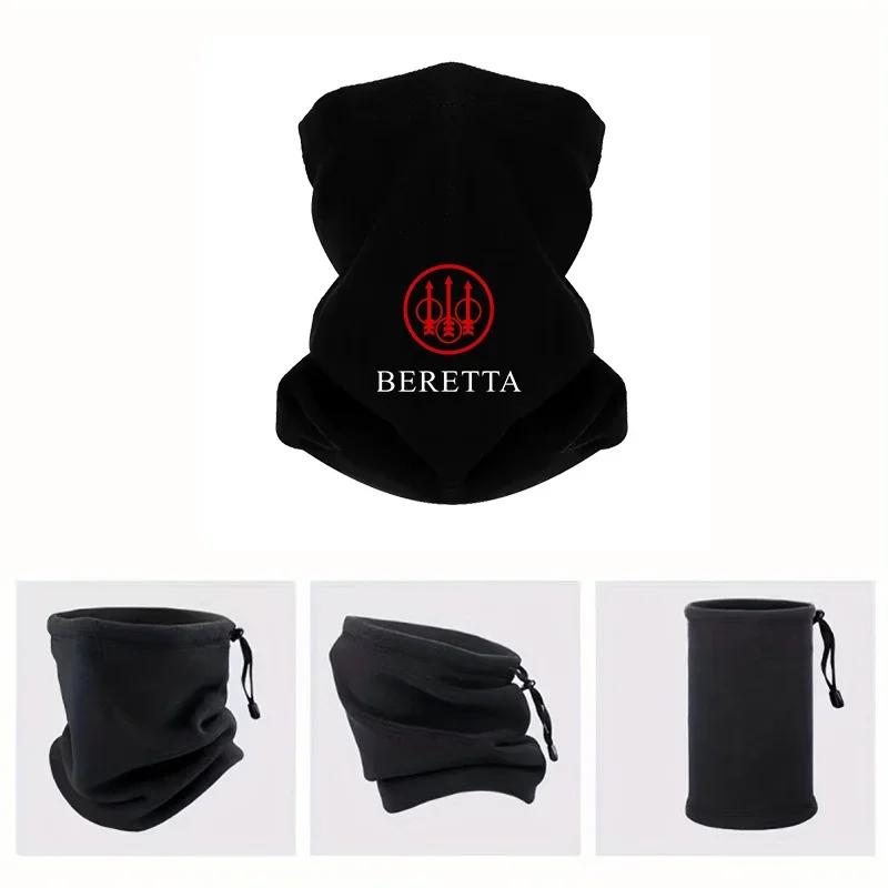 Red trident symbol inside circle frame Men Outdoor Scarf Mask Neck Gaiter Hat Women cap Headgear Windproof Keep Warm Winter Mult