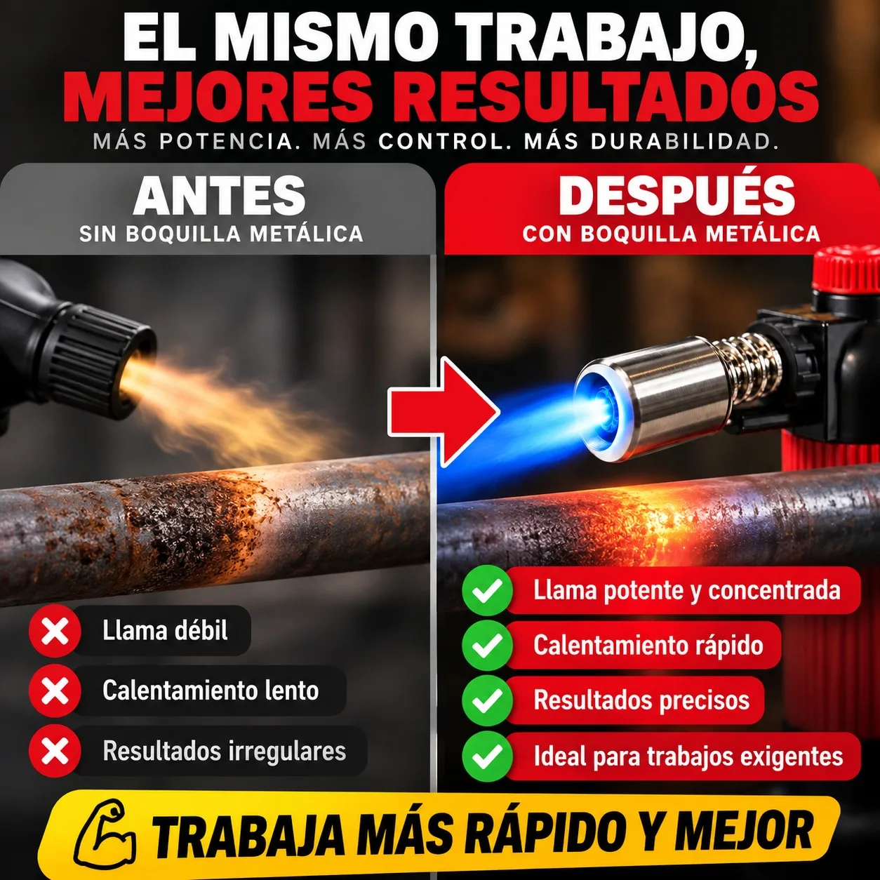 Soplete de Cocina Profesional Antorcha de Gas Recargable para Repostería y Barbacoa con Boquilla Metálica de Alta Resistencia Regulador de Llama Ajustable y Base Antideslizante Color Rojo