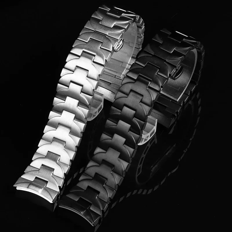 

22mm 24mm Stainless Steel Bracelet Solid Metal Watch band For Panerai PAM441 PAM111 Soild Curved luxury Men's Watch Strap Silver