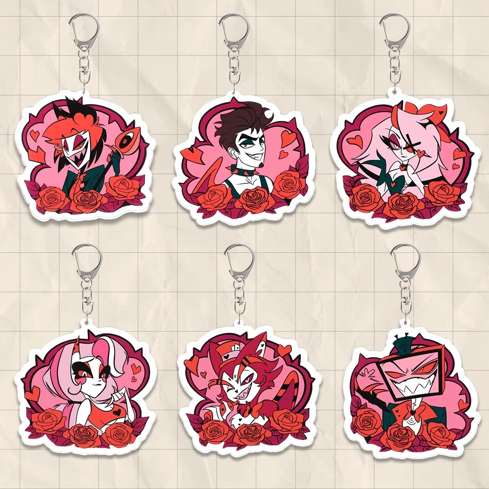 

For Hazbin Hotel Angel Dust Husk Vox Charlie Vaggie Anime Peripheral Cute Backpack Pendant Festival Gift Ornament Accessories