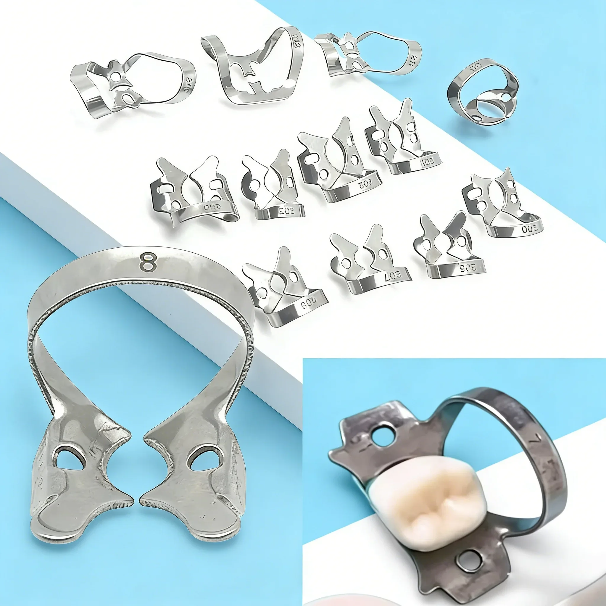 

5pcs/set Dental Rubber Dam Clamps Stainless Steel Endodontic Restorative Barrier Clips Oral Dentistry Materialstools