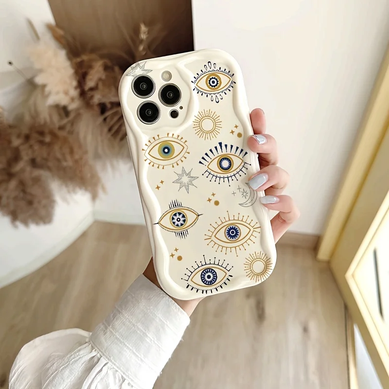 Painted eye cream patterned phone case suitable for iPhone 17 16 15 14 13 12 11 Pro/Max/Plus anti drop and shockproof back cover