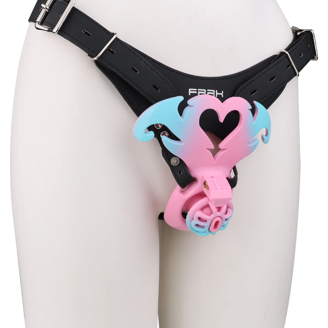LEZEE Resin Male Chastity Cage Breathable Urethral Locking Device With PU Leather Chastity Belt Cockring Abstinent Penis Cages - view 6