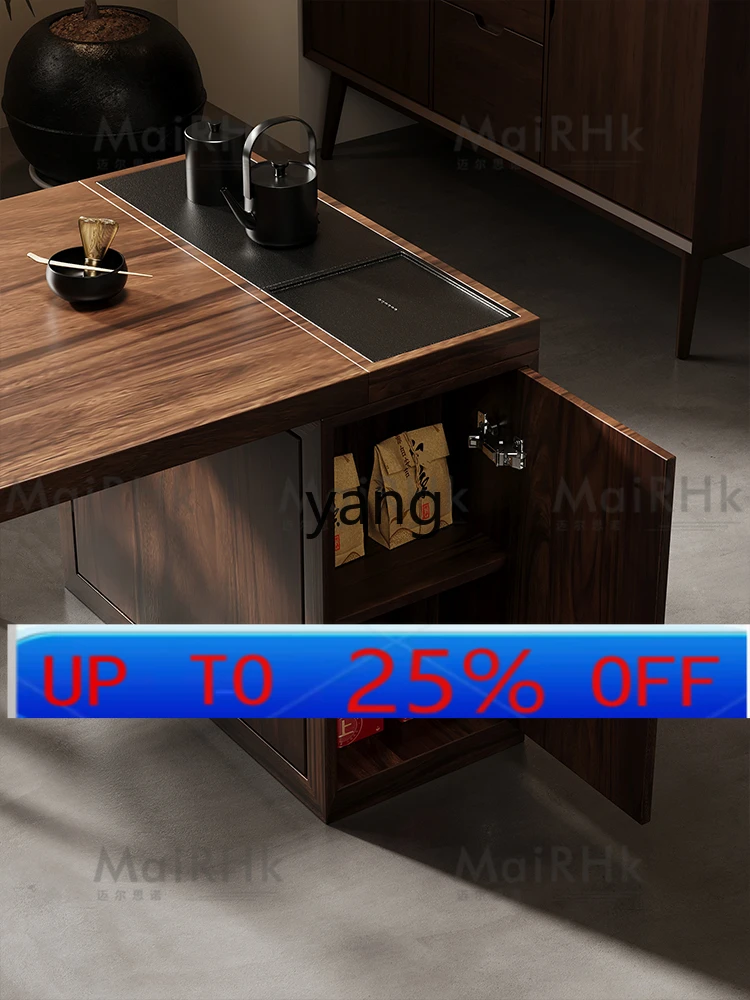

LMM solid wood tea table new Chinese Zen home balcony office tea table and chair combination