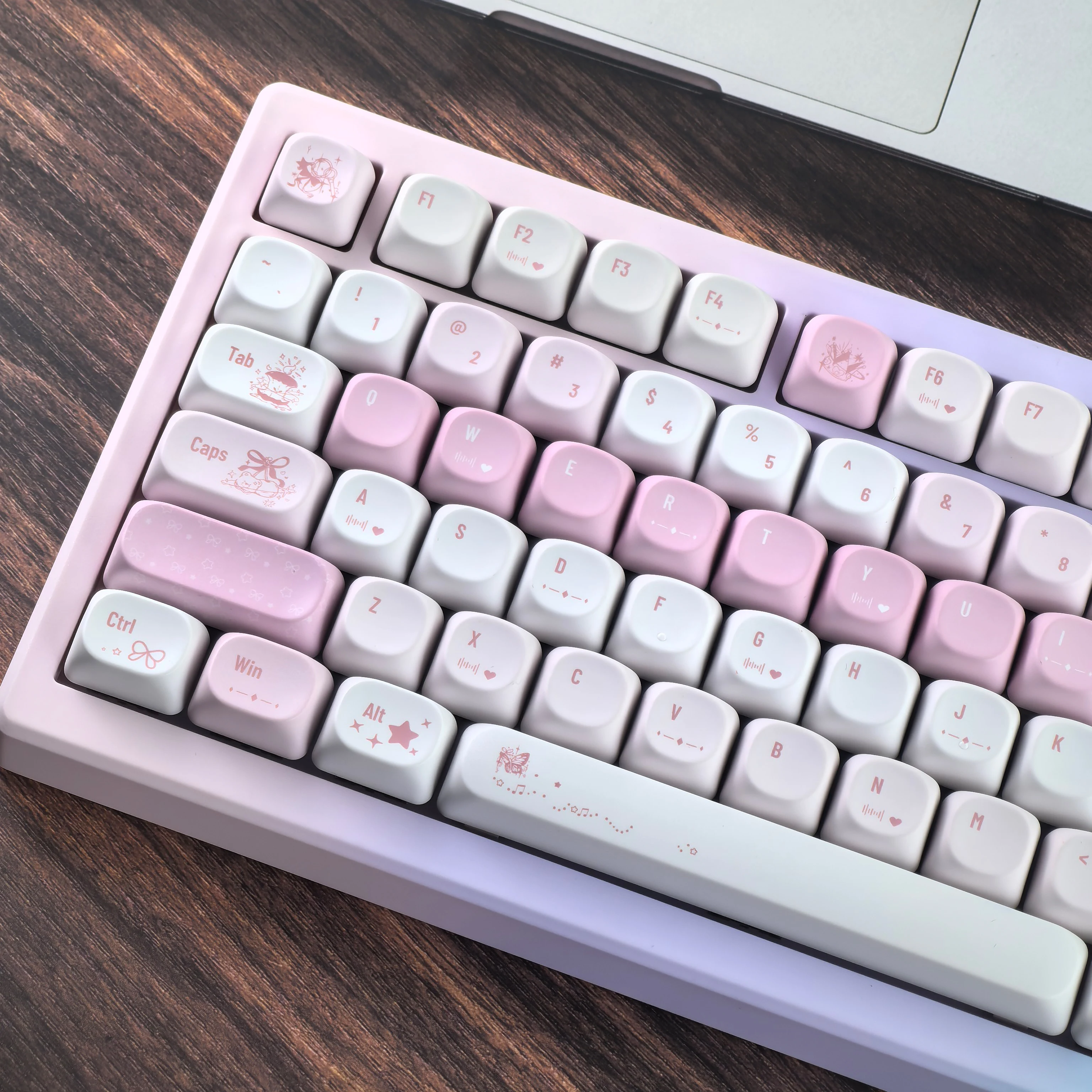 maimooo-キーキャップ韓国語ロシア語かわいいモアチェリーピンクキーキャップ-ansi-iso-225-275u-スペースバーオーラキーボードカスタムキーキャップ