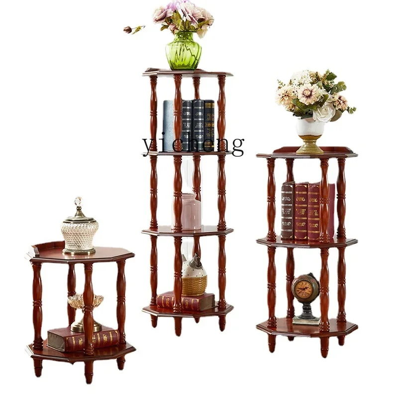 ZC Solid Wood Flower Rack Wooden Multi-Layer Storage Rack Indoor High-End Living Room Balcony Floor-Standing Plant Holder