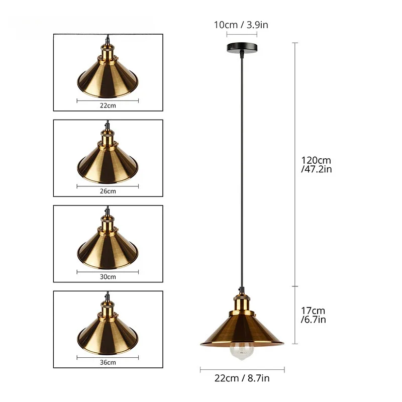 Przemysłowe lampy wiszące żyrandole retro żelazne lampy E27 do kuchni sypialnia restauracja dom czarny/złoty 3 głowice wiszące światło