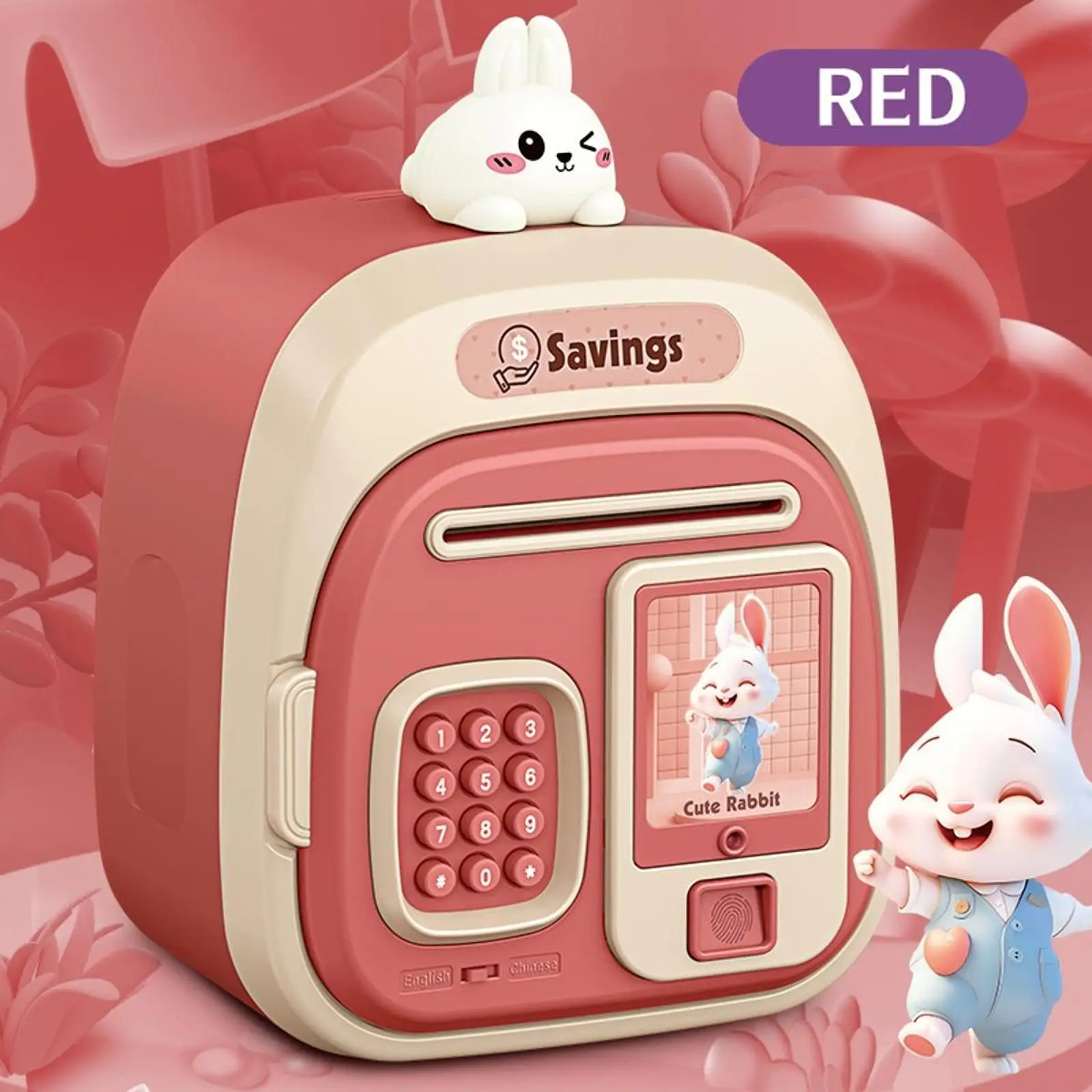 Piggy Bank Cartoon Saving Money Large Capacity Money Box for Kids Girls Boys Pink