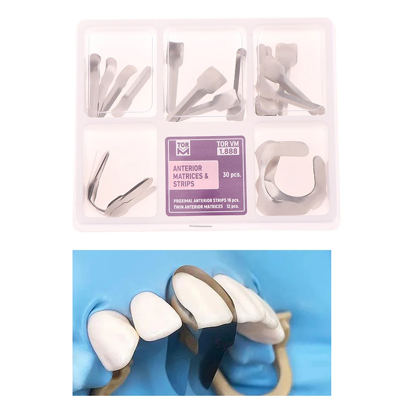 

30 Pcs/Box Dental Proximal Anterior Strips Kit Twin Anterior Matrices Matrix Systems 1.888