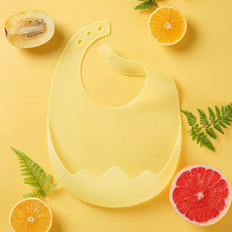 Baby Food Bib Silicone Waterproof Complementary Food Rice Pocket Children's Summer Ultra-thin Baby Saliva Transparent Bib