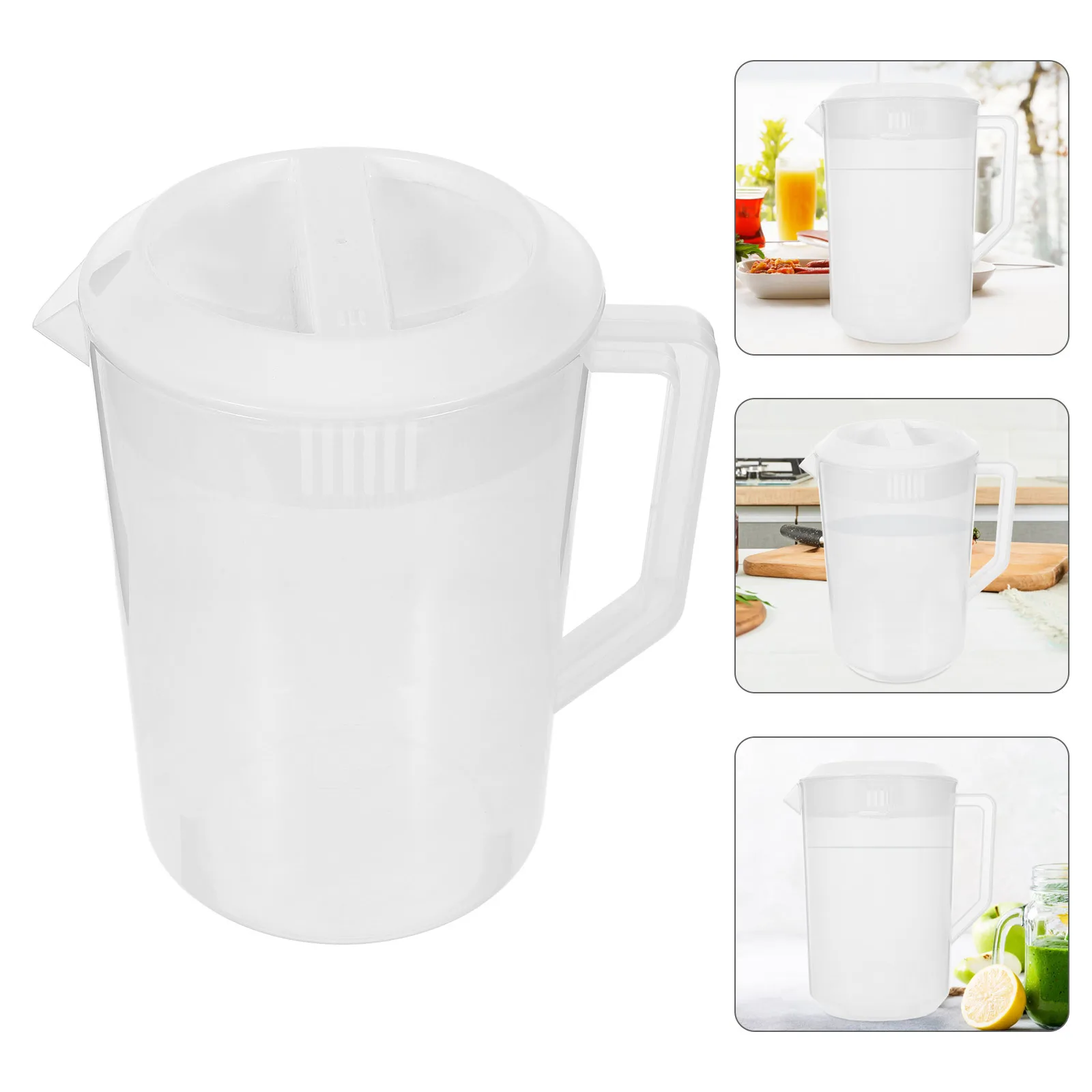 

Cold Water Kettle Plastic Juice Pitcher 5000ml Heat Resistant Lid Perfect for Beverage Storage Party Picnic Measuring Kettle