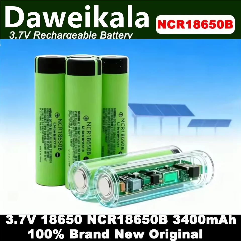 100% New Original NCR18650B 3.7v 3400mAh 18650 Lithium Rechargeable Battery for Flashlight batteries