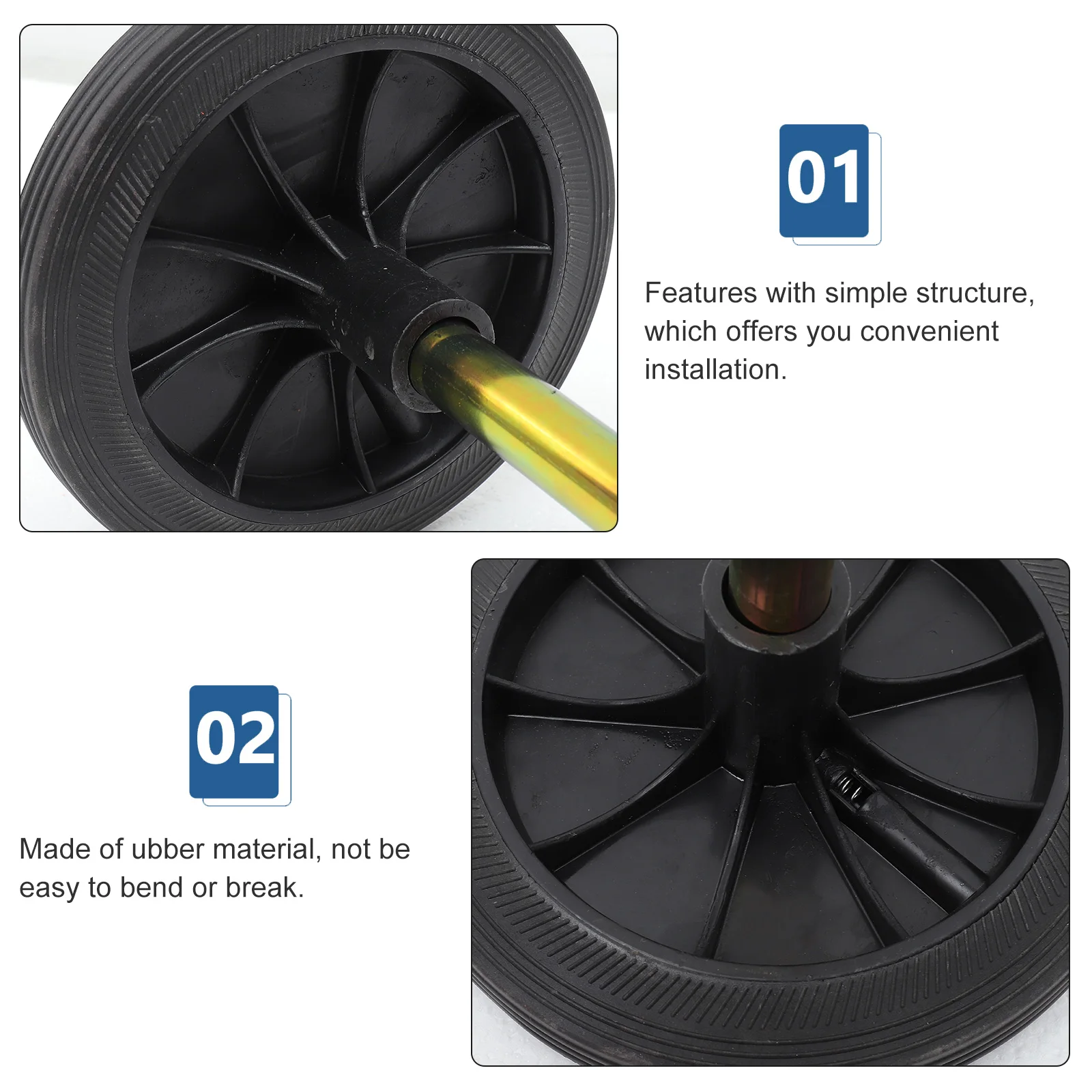 

1 Set Rubber Garbage Bin Accessories Replacement Pulley For Outdoor Cans Labor-Saving For Heavy Transport Repair
