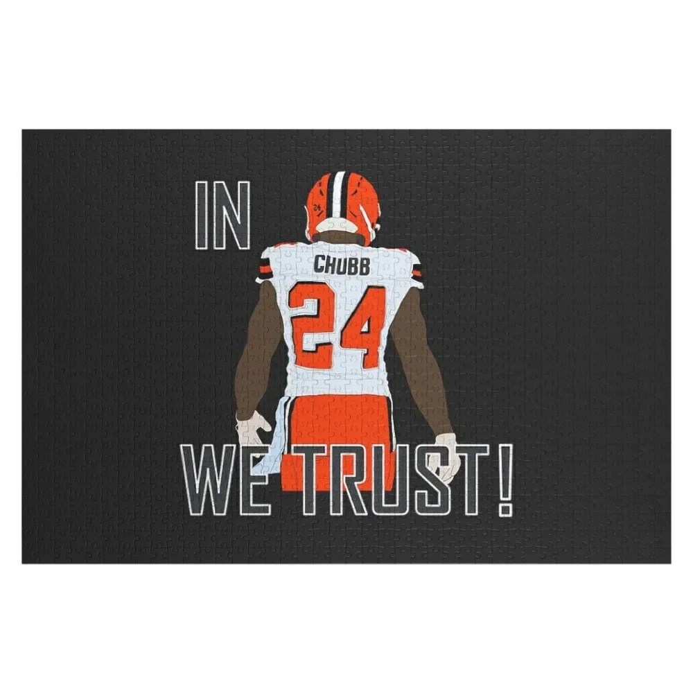 

Nick Chubb T-ShirtIn Chubb We Trust! Jigsaw Puzzle Customizable Child Gift Puzzle