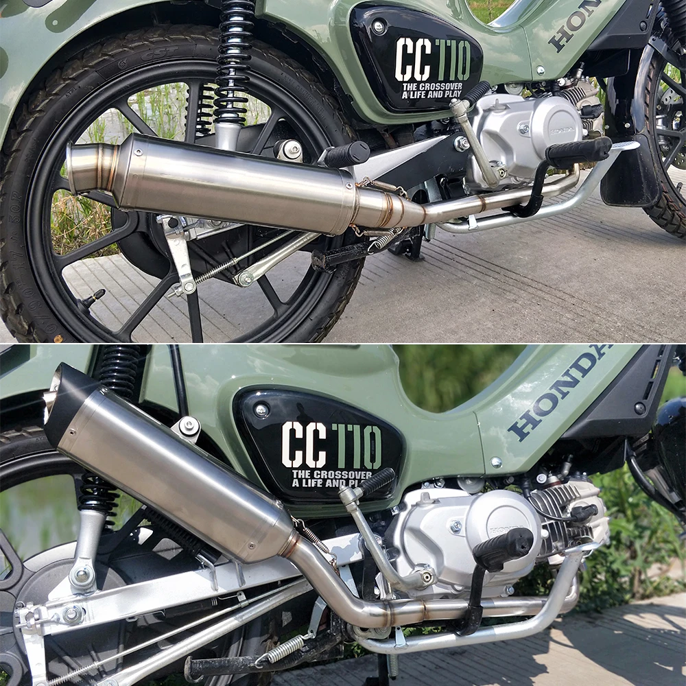 For Cross Super CUB110 CC110 CUB125 CUB CC110 2021-2024 Motorcycle Full Exhaust System High Performance Low/High Exhaust
