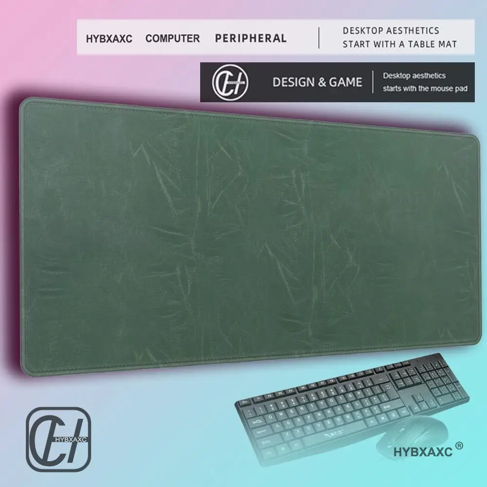 HBXAXC Crazy Horse Texture Pu Mousepad Portable MousePad Gaming Waterproof Non-slip Suede Desk Mat Computer Keyboard Desk Pad