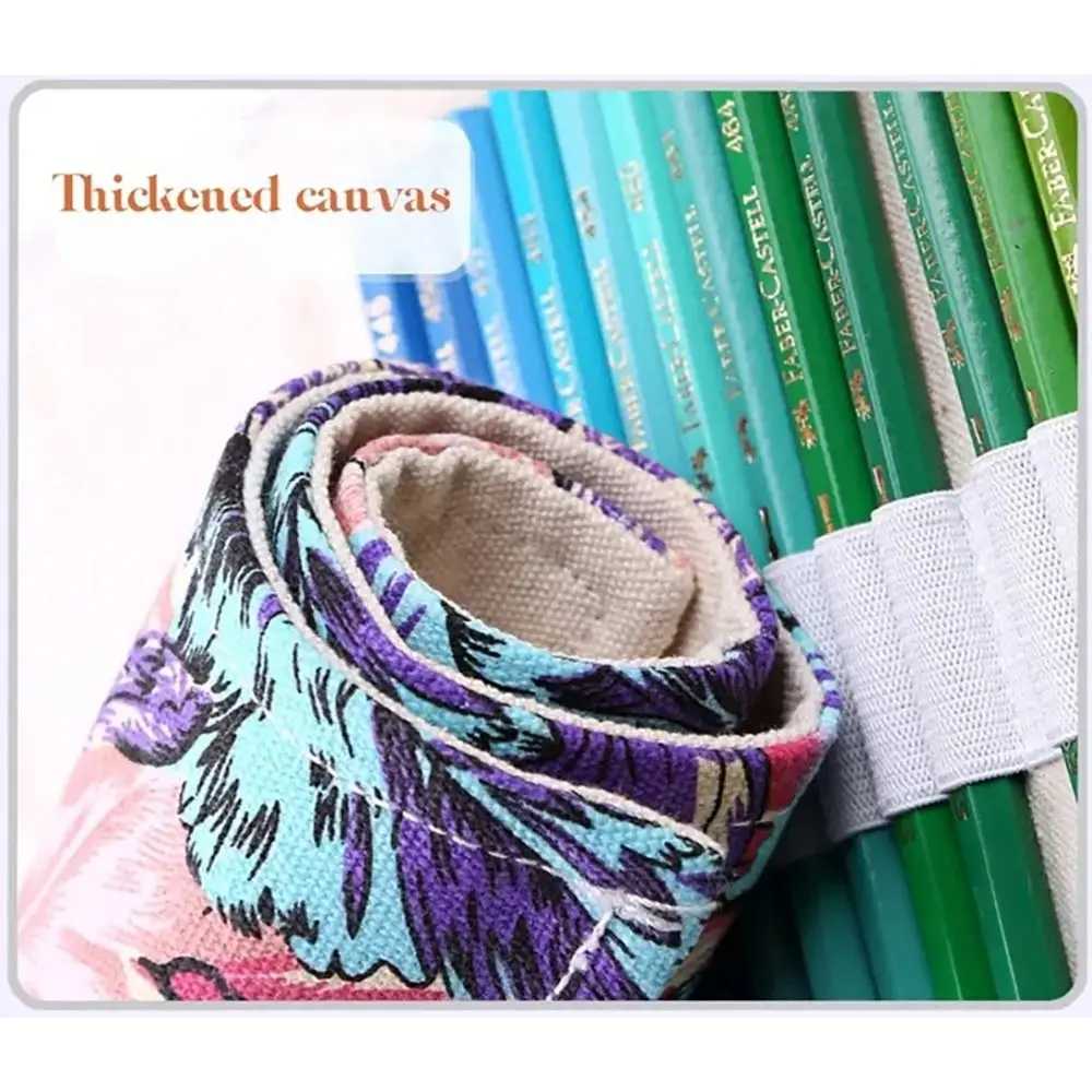 1 قطعة دائم 12/24/36/48/72 ثقوب القماش مقلمة ملونة رسم الطلاء فرشاة حقيبة قلم رصاص لفة مدرسة طالب لوازم