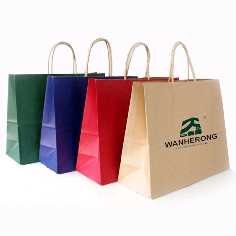 10 00piece. custom. Custom printed biodegradable shopping bags with handle,packaging brown kraft paper bag