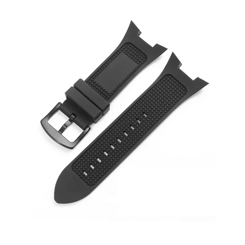 Substitute A-RMANI AX1050 AX1803 AX1802 Series Black Silicone Strap Concave Interface Rubber Men\'s Pin Buckle Watchband