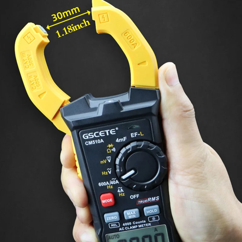 Professional Digital Clamp Multimeter DC/AC Electrician Automotive Tester 400A/500A/600A Current Digital Clamp Meter