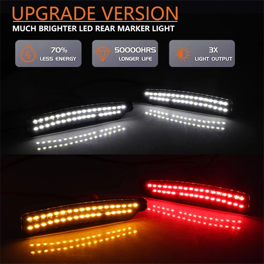 Car LED Front / Rear Fender Side Marker Indicator Lights For Ford Mustang S650 Gen7 2024-up Turn Signal Lights Parking Lights