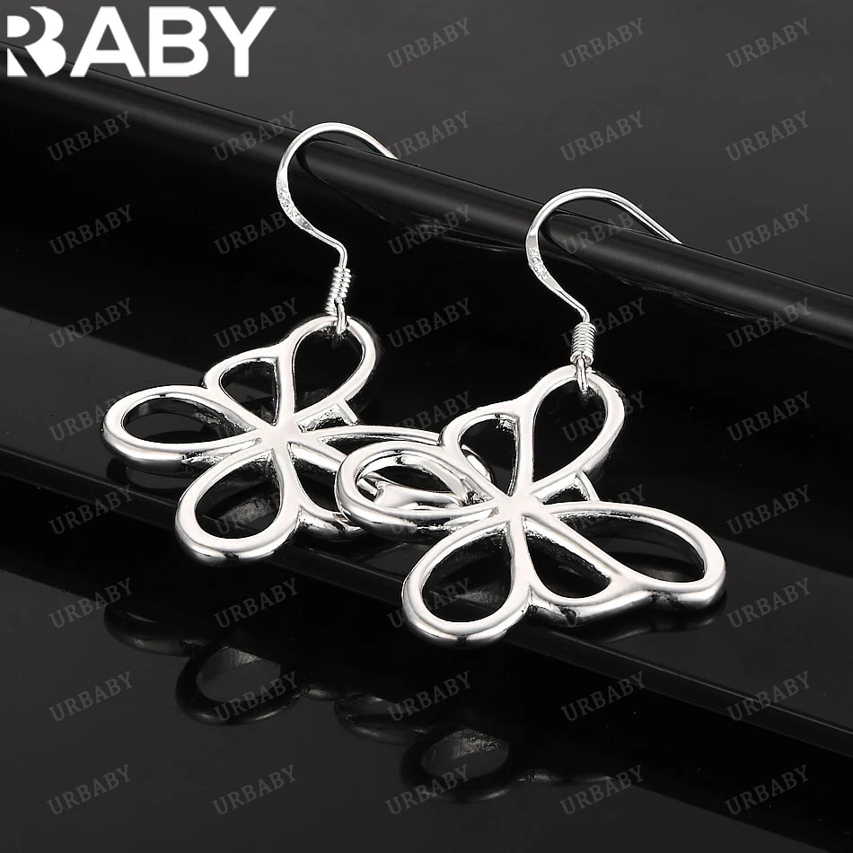 

URBABY 925 Sterling Silver Butterfly Earrings Drop Earrings For Women Fashion Jewelry Charm Grace Noble Wedding Accessories