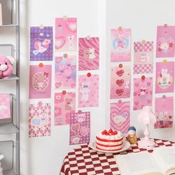 Cartone animato orso coniglio cartoline carine cartoline Decorative rosa decorazioni per la casa bambini adesivo da parete camera da letto oggetti di scena foto Kawaii 30 fogli