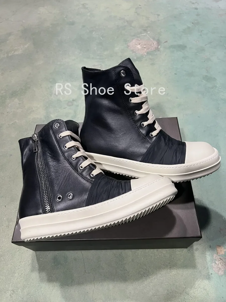 Ro كلاسيكي جلد أسود عالي الجودة حذاء رياضة تصميم كلاسيكي حذاء رجالي سستة التمهيد الدانتيل يصل النساء حذاء من الجلد أحذية رياضية كاجوال