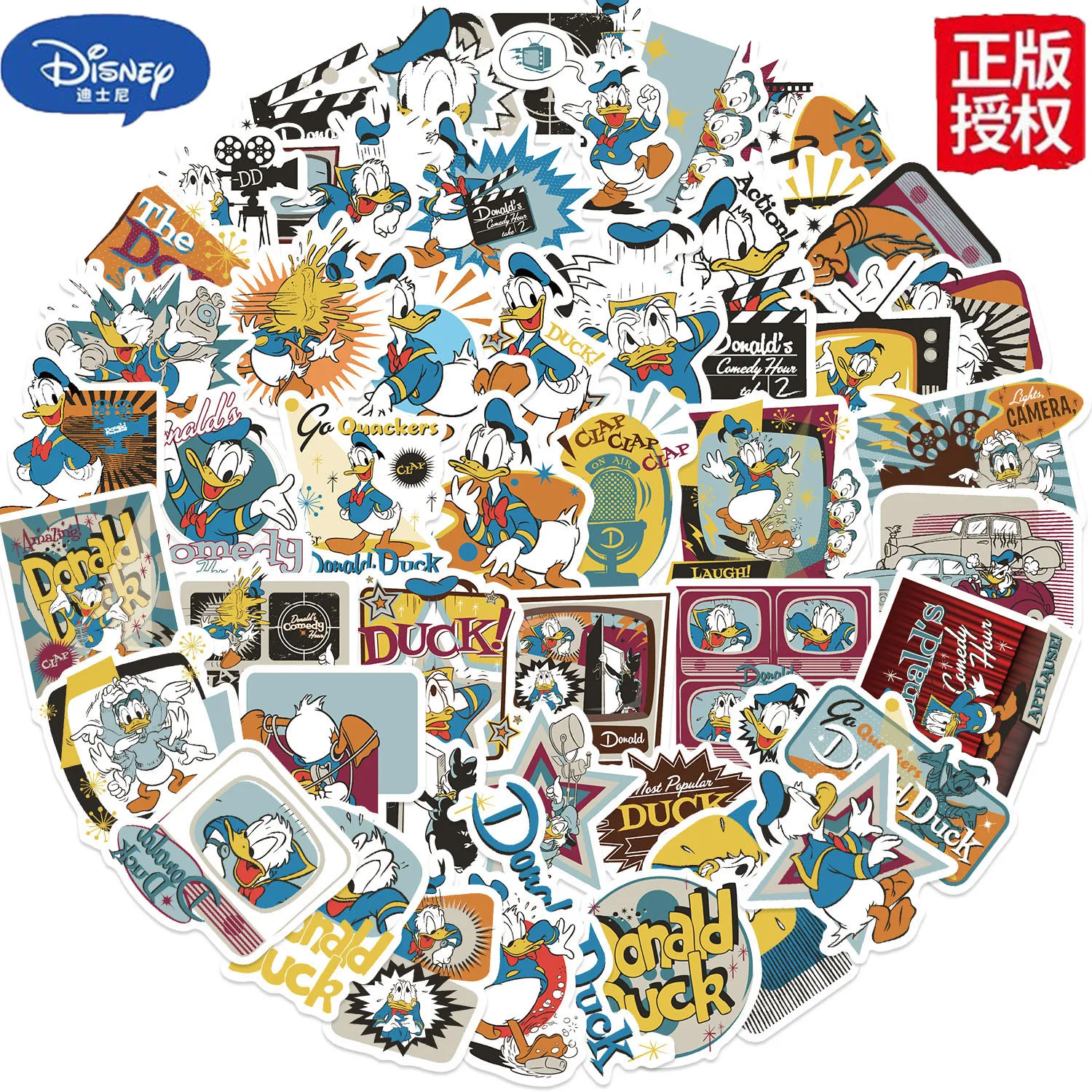 Autocollants Disney Donald Duck Graffiti pour enfants, dessin animé mignon, ordinateur portable, téléphone, journal intime, casque, papeterie, jouets pour filles, 10 pièces, 30 pièces, 50 pièces