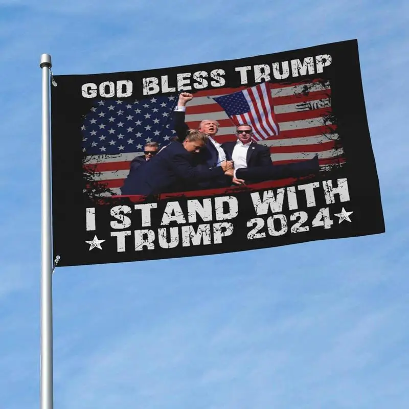 Trumps 2024 Flag 90x150cm God Bless Trumps Flag I Stand With Trumps 2024 For President USA Fight Make Me Stronger America Flag